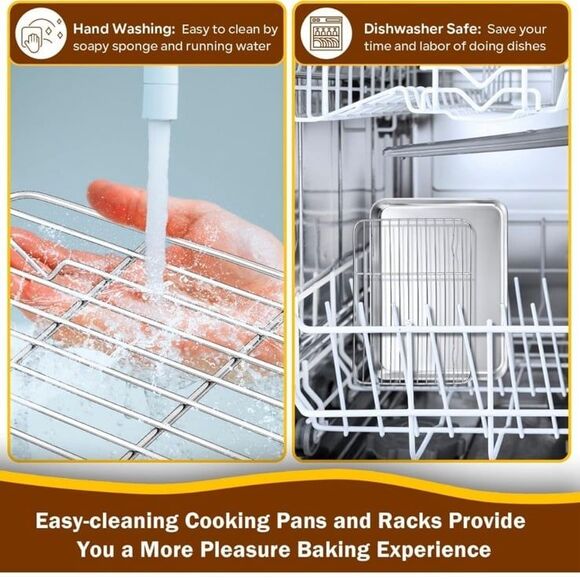 P&P CHEF Toaster Oven Tray and Rack Set, Stainless Steel Baking Pan NWT - Picture 2 of 8